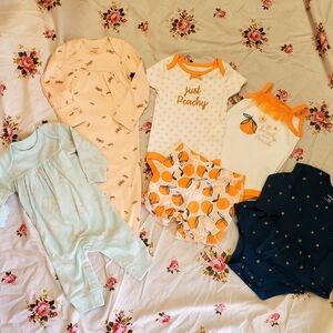 6 Piece Bundle Baby Girls Outfits. NWOT 3 -6 Month